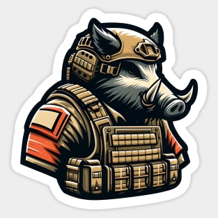 Tactical Wild Boar Adventure Tee: Unleash the Beast Within Sticker